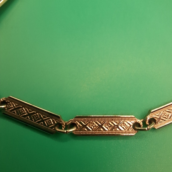 WHITING & DAVIS STATEMENT SILVER TONE FAUX TURQUOISE NECKLACE - Picture 8 of 11